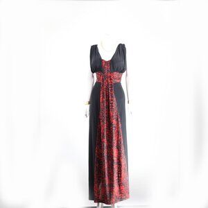 Lady Rich London Maxi Dress Red Pattern Chic Elegance